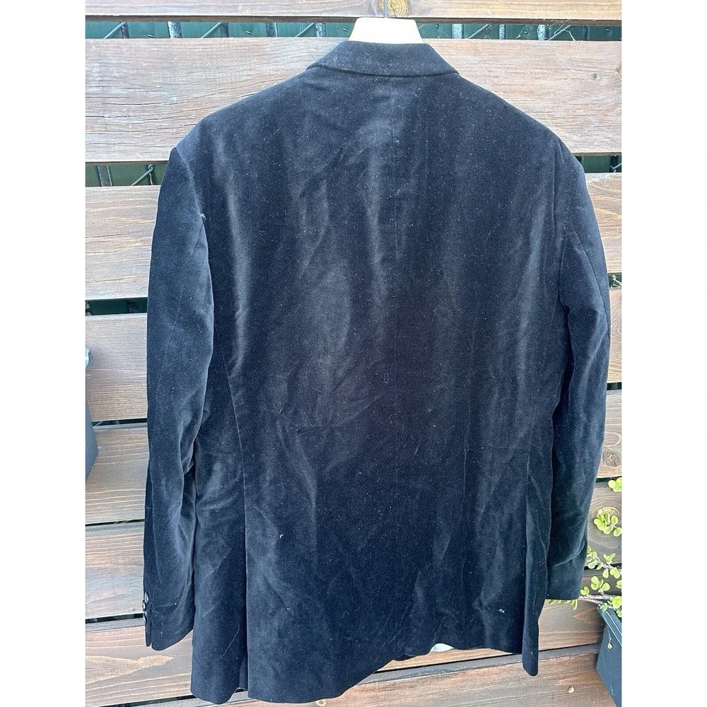 Bert Pulitzer Men's‎ Holiday Black Velvet Velour Blazer Size 42 R